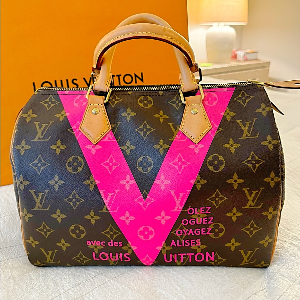 🌸RARE🌸 Louis Vuitton Pink ‘V’ Speedy 30 Monogram